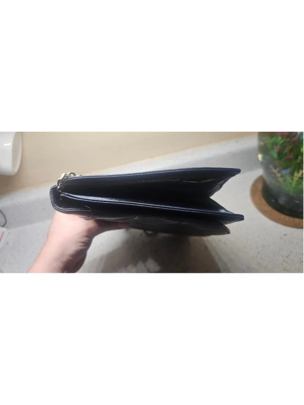 Women's Chic de Paris Blue Leather Clutch Bag